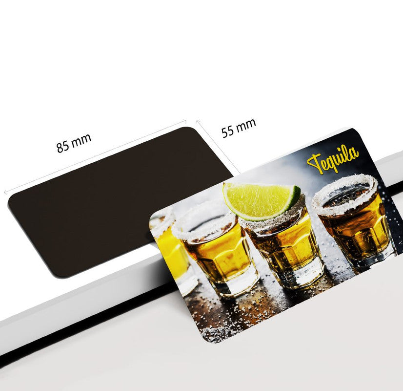 dhcrafts Rectangular Rubber Fridge Magnet Multicolor Food Tequilla Rectangular Design Pack of 1 (8.6cm x 5.4cm)